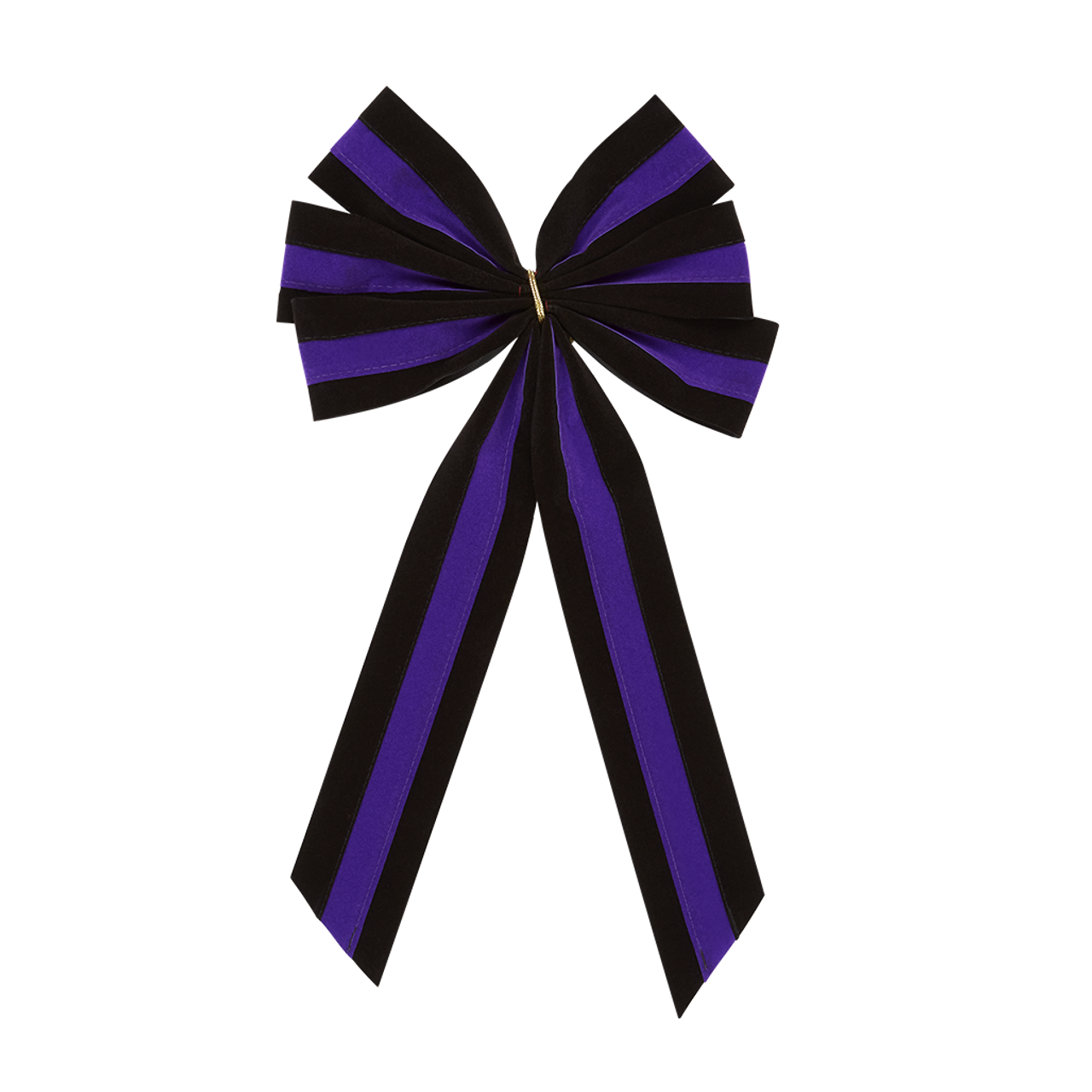 Black & Purple Bow with Black & Purple Tail